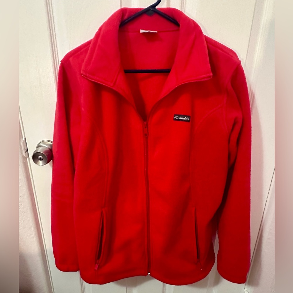 📛 Columbia full zip fleece, red, women’s XXL 🖍️